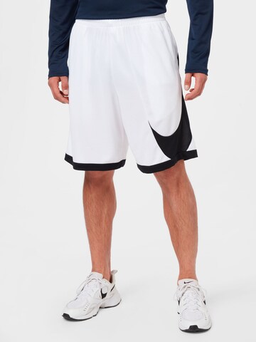 NIKE Wide leg Workout Pants in White: front