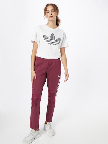 Effilé Pantalon de sport ADIDAS SPORTSWEAR en rouge