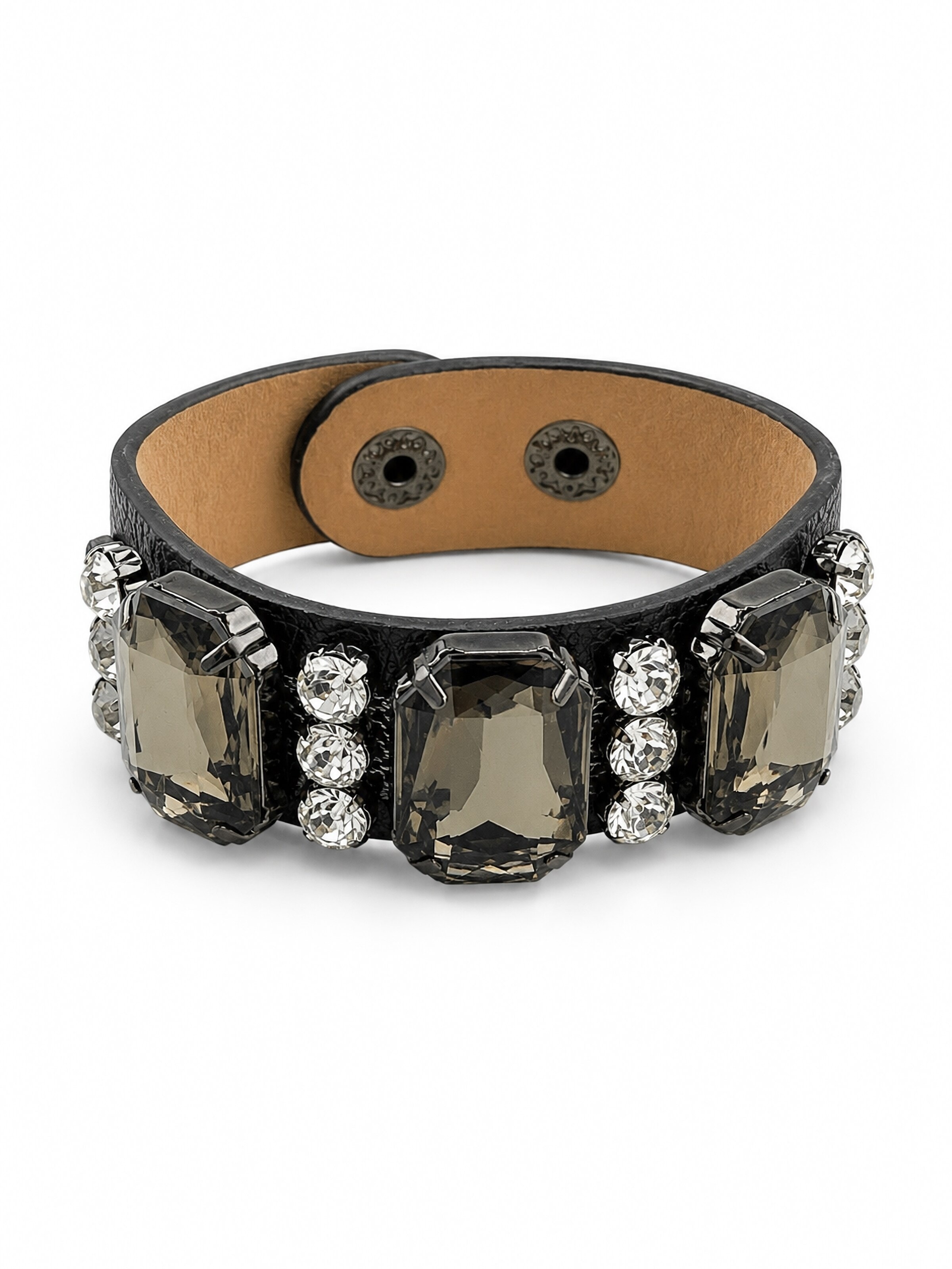 COLLEZIONE ALESSANDRO Bracelet 'Crystal' in Black: front