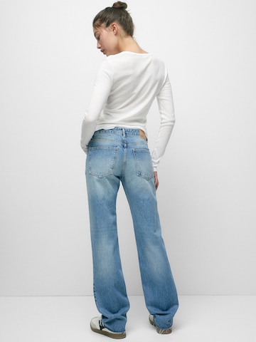 Pull&Bear Wide leg Jeans in Blauw