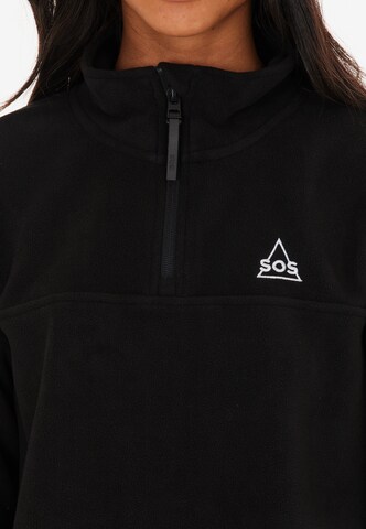 SOS Fleecepullover 'Laax' in Schwarz