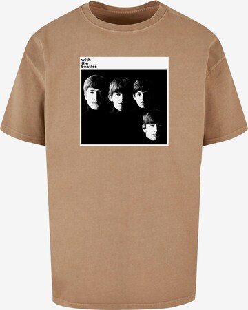 Merchcode T-Shirt 'Beatles - With the Beatles' in Beige: predná strana