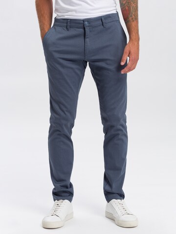 Cross Jeans Tapered Chino Pants in Blue: front