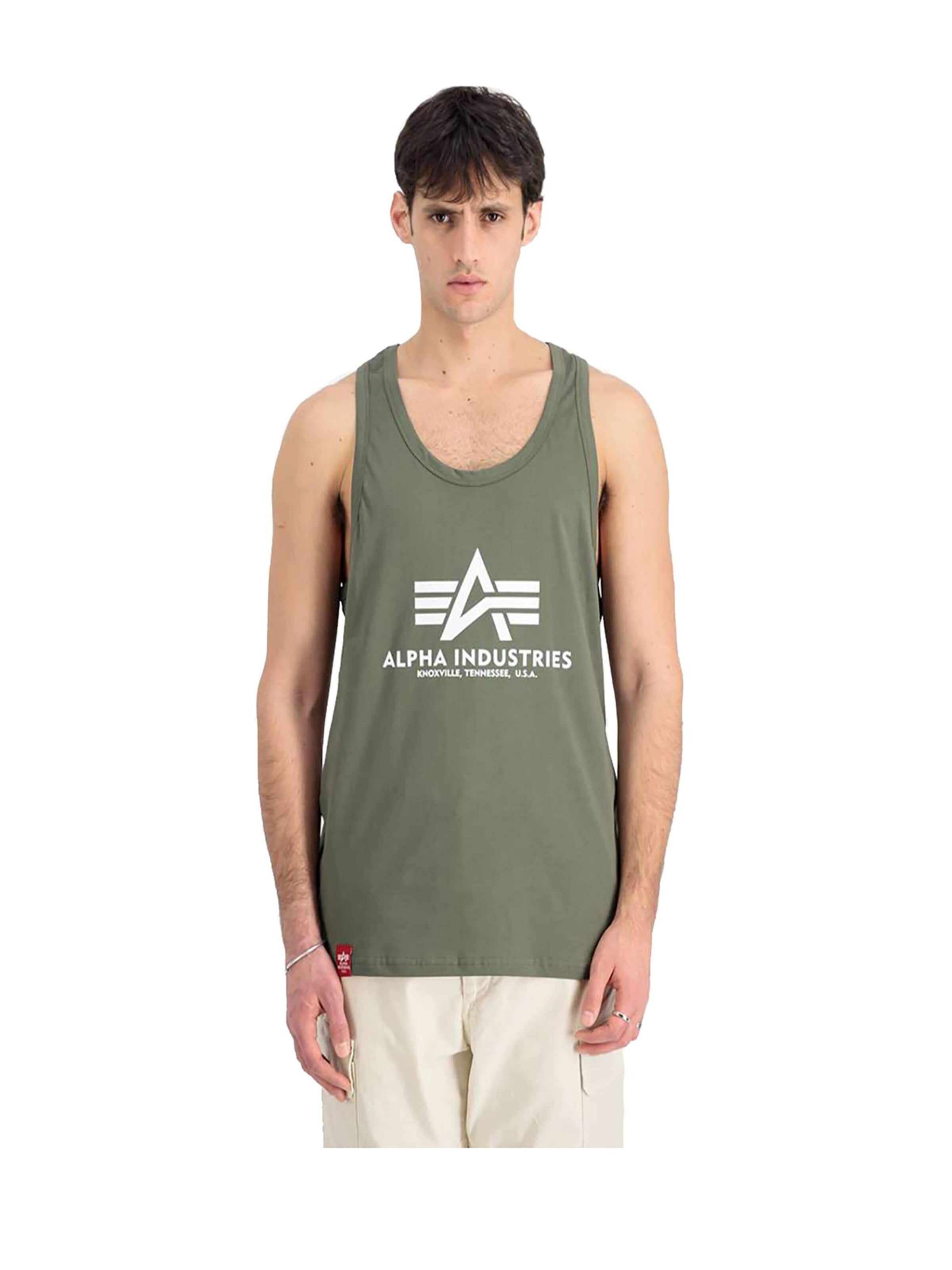 ALPHA INDUSTRIES Футболка в Зеленый: спереди