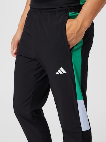 Coupe slim Pantalon de sport 'Colorblock 3-Stripes' ADIDAS PERFORMANCE en noir