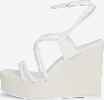 Calvin Klein Sandalen met riem in Wit: voorkant