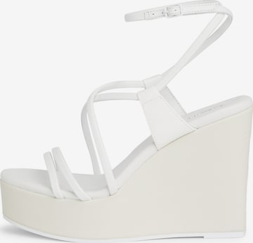 Calvin Klein Strap Sandals in White: front