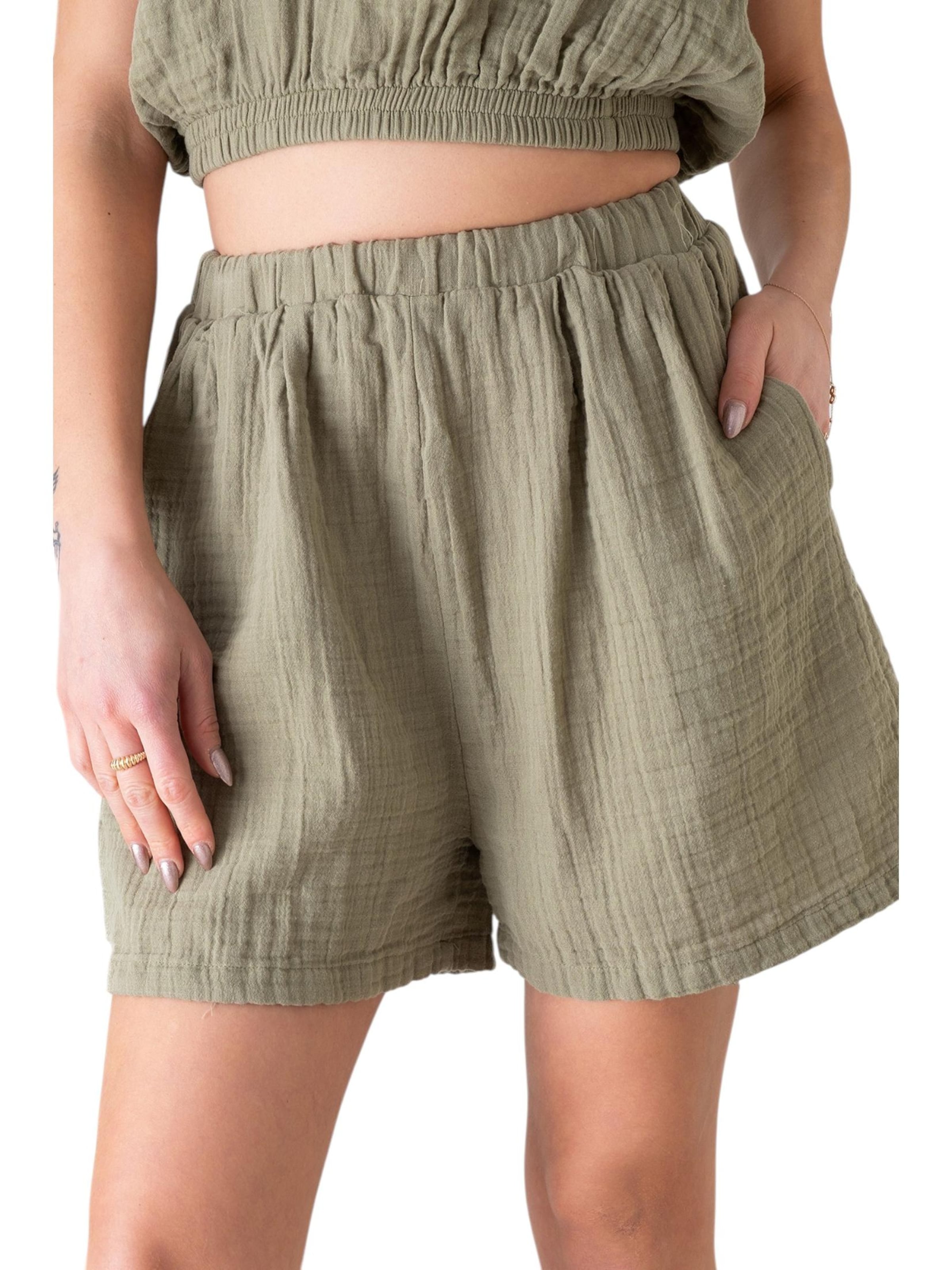 WENOR Wide leg Broek 'NOOR' in Groen