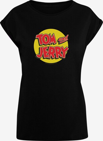 ABSOLUTE CULT Shirt 'Tom and Jerry - Circle' in Black: front