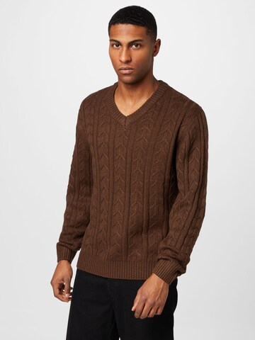 Redefined Rebel Sweater 'Paul' in Brown: front