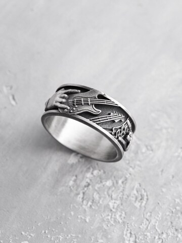 REYTEL Ring 'ROCK 'N' ROLL' in Silber: Vorderseite