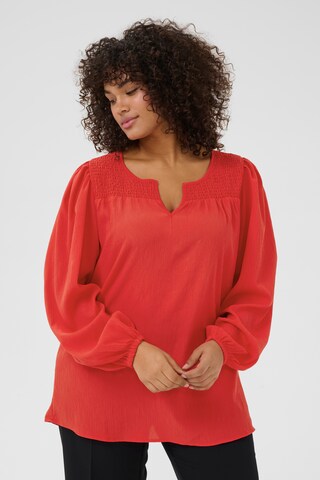 KAFFE CURVE Bluse 'KCLunda' in Rot: Vorderseite