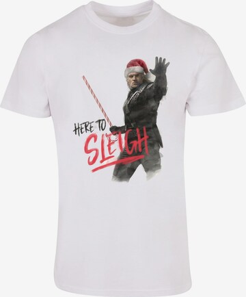 ABSOLUTE CULT Shirt 'Witcher - Here To Sleigh' in Wit: voorkant