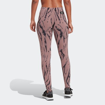 ADIDAS SPORTSWEAR Skinny Sports trousers 'Future Icons Animal Print' in Brown