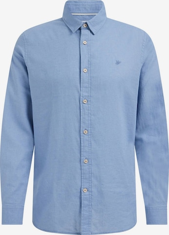 WE Fashion Button Up Shirt in Blue: front