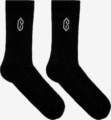 6pm Ponožky 'BELUGA BLACK' – černá: přední strana