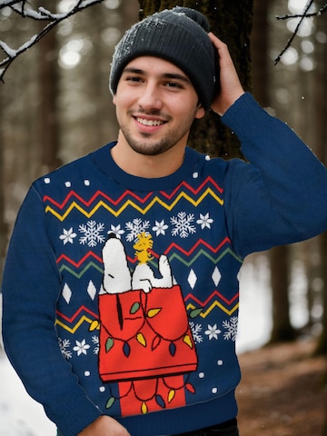 Snoopy & Die Peanuts Pullover 'Weihnachtspullover'‌‌‌‌ in Blau