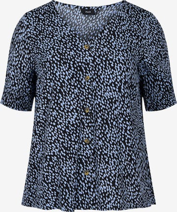 Zizzi Blouse 'Bella' in Blauw: voorkant