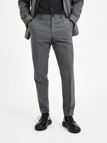 SELECTED HOMME Regular Pleated Pants 'Josh' in Grey: front
