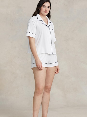 Polo Ralph Lauren Pyjama ' Short Sleeve PJ Set ' in Wit: voorkant