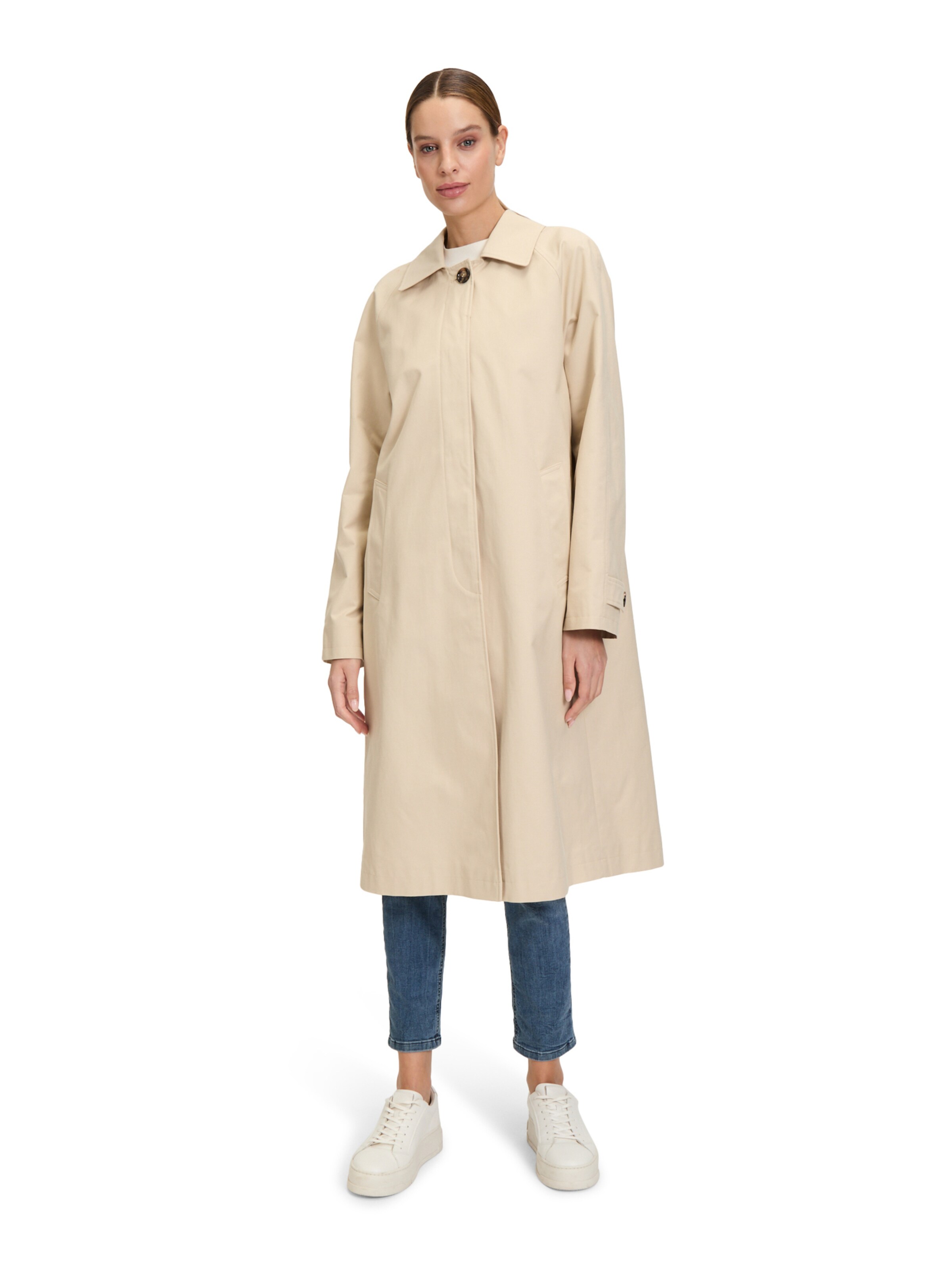 Manteau mi-saison Amber & June en beige : devant