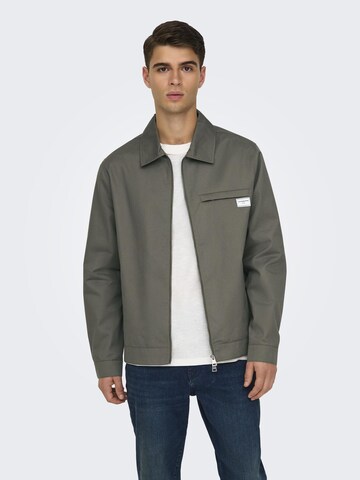 Only & Sons Übergangsjacke 'RALPH' in Braun: Vorderseite