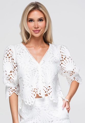 Ombre Bluse in Weiß: Vorderseite