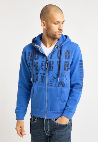 BRUNO BANANI Zip-Up Hoodie 'Burns' in Blue: front