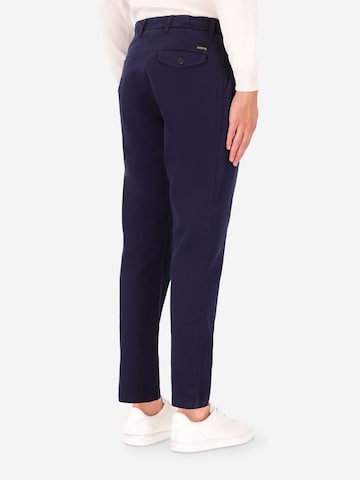 Distretto12 Slim fit Pleat-Front Pants 'Giron' in Blue