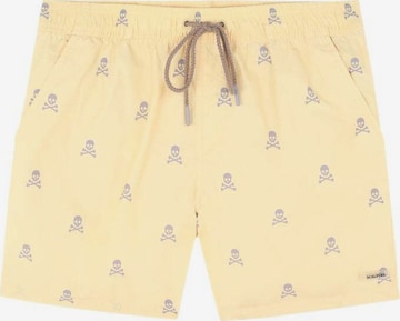 Scalpers Board Shorts 'Skull Classic' in Yellow: front