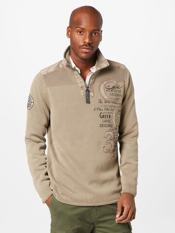 CAMP DAVID Sweater in Brown: front