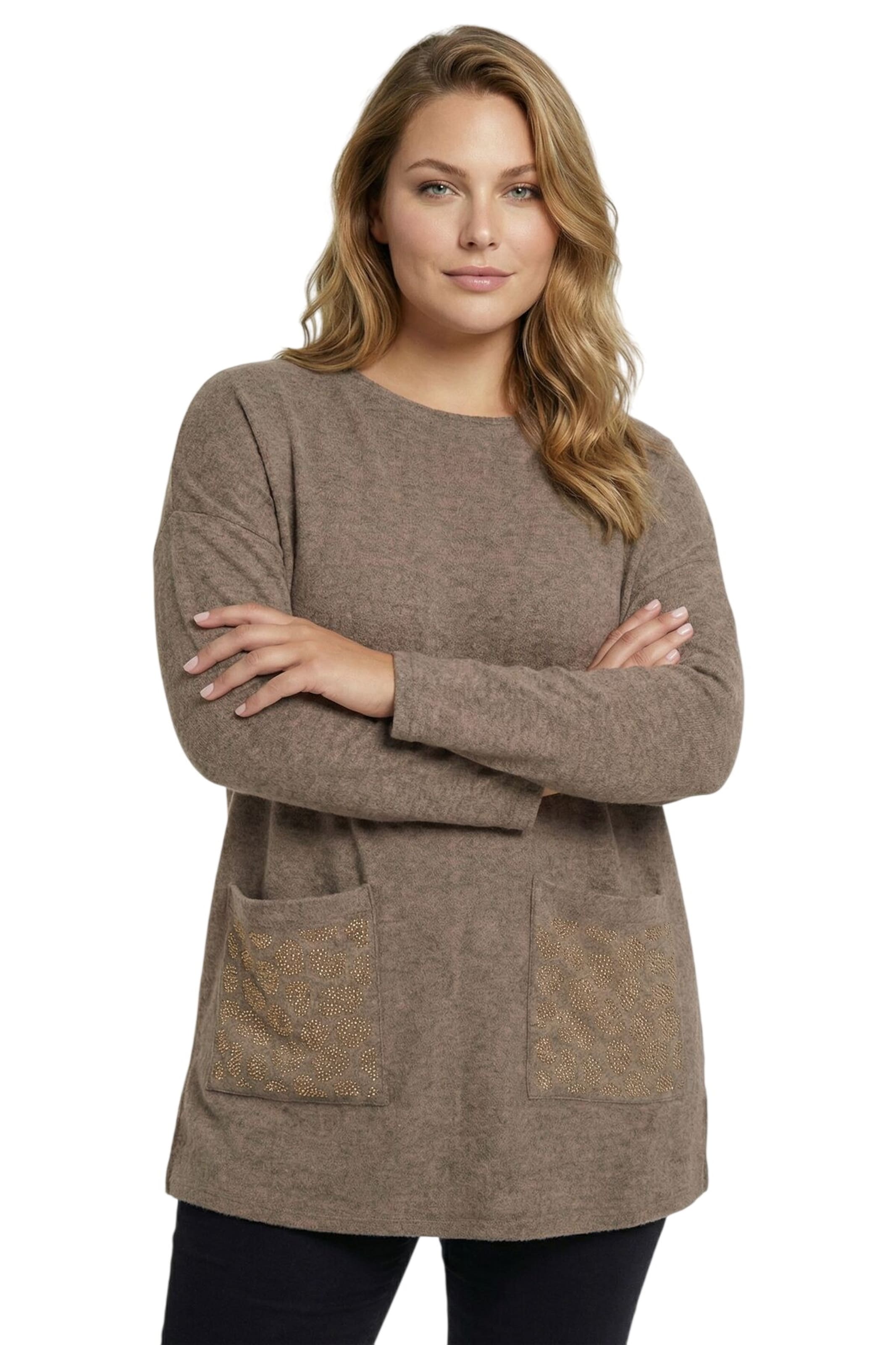 Stil Diva Pullover in Braun: Vorderseite