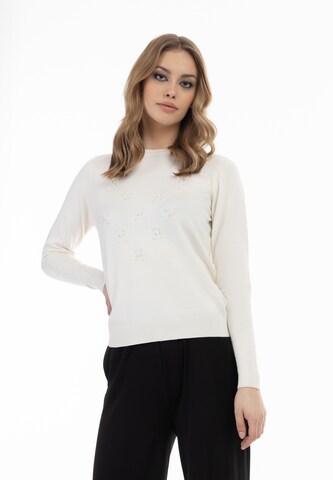 faina - Pullover em branco: frente