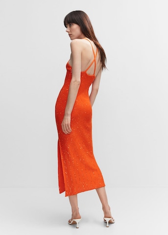 MANGO Pletené šaty 'Clara' - oranžová