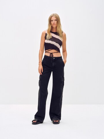 Wide leg Pantaloni eleganți 'Ella' de la ABOUT YOU x Toni Garrn pe negru