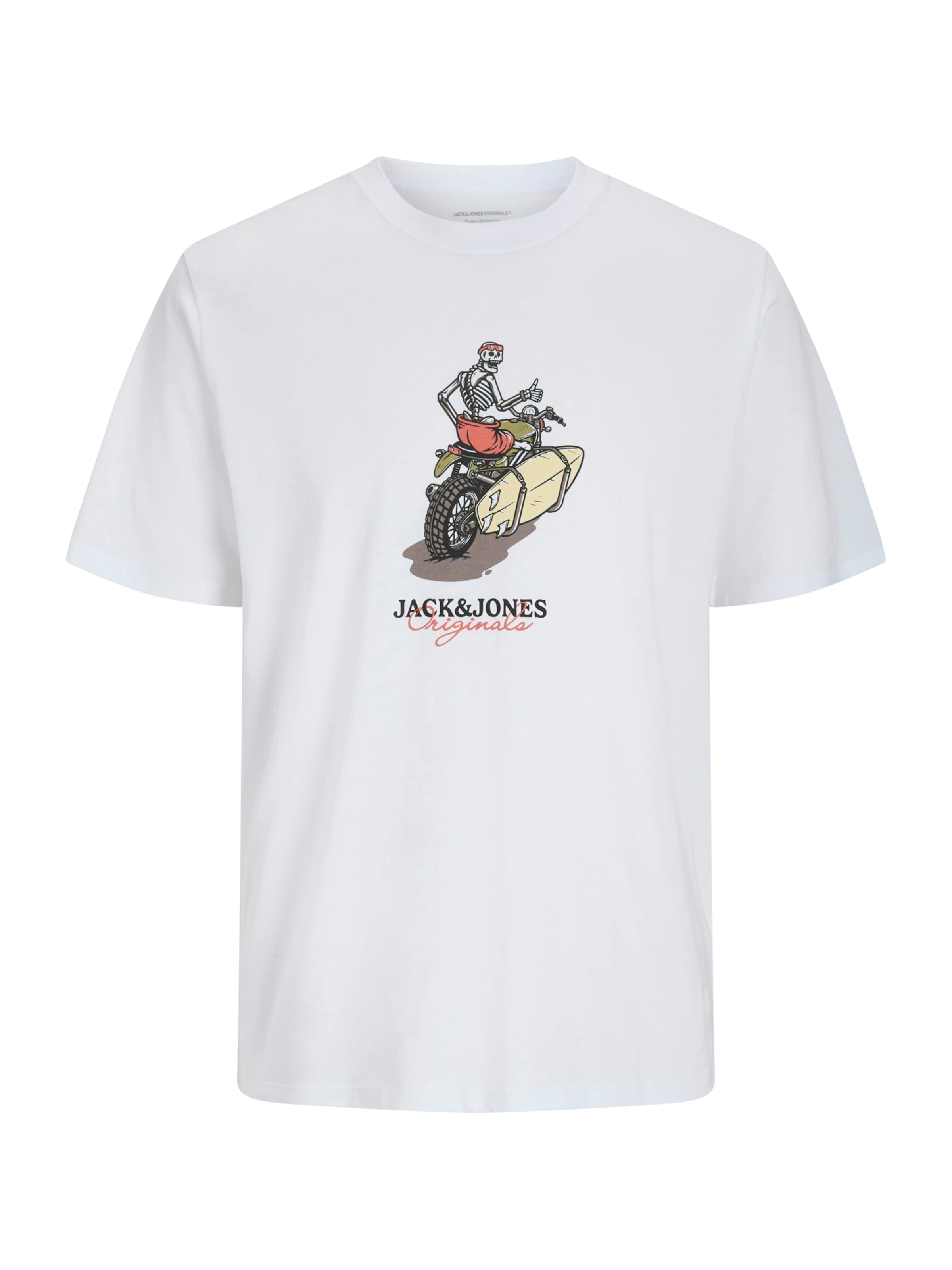 Jack & Jones Plus - Camisa 'JORSkull Coast' em branco: frente