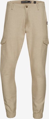 INDICODE JEANS Tapered Trousers 'Booth' in Beige: front