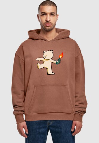 Merchcode Sweatshirt 'Brandalised' in Braun: Vorderseite