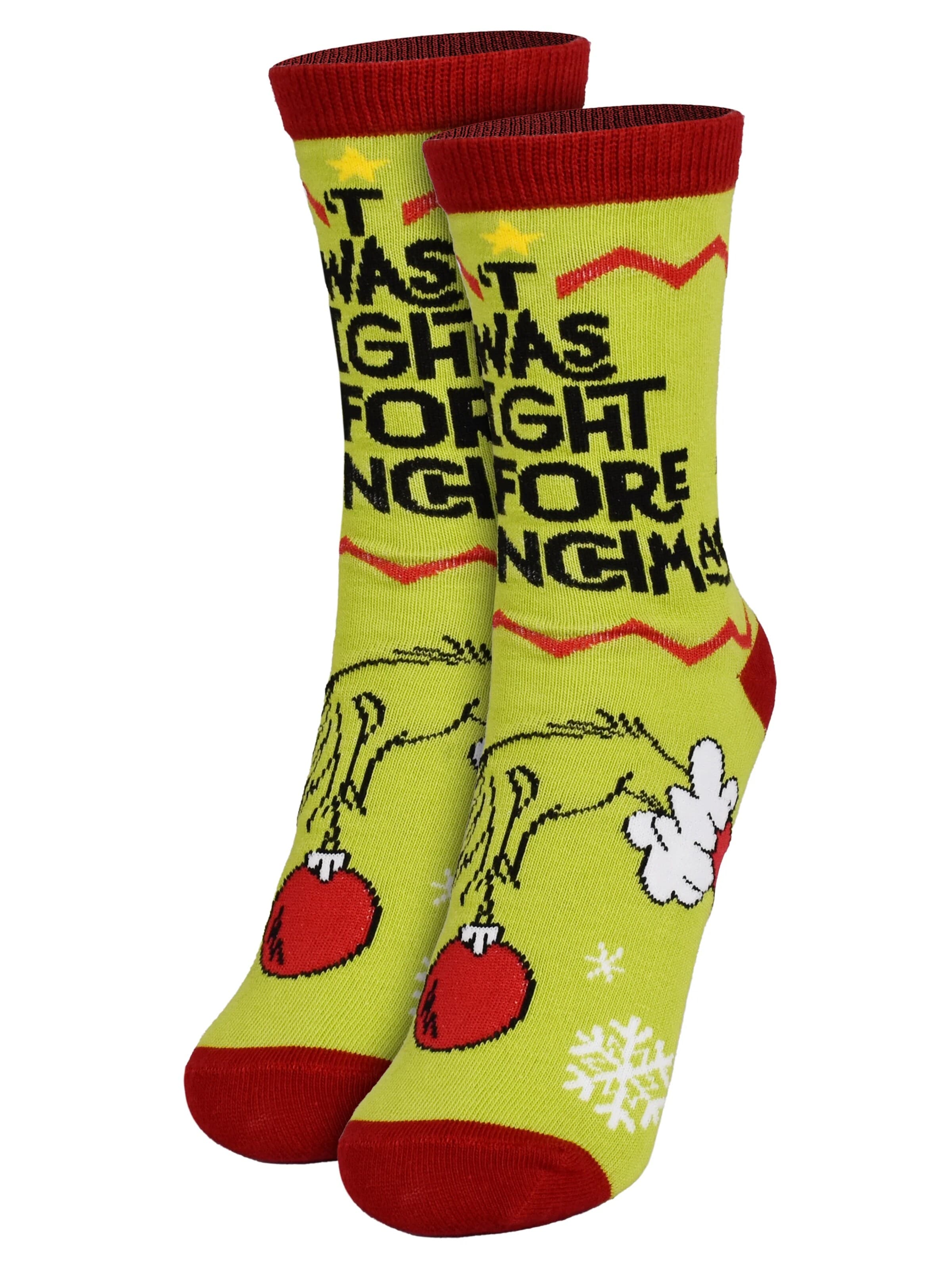 The Grinch Socks 'Twas the night before Grinchmas' in Green: front