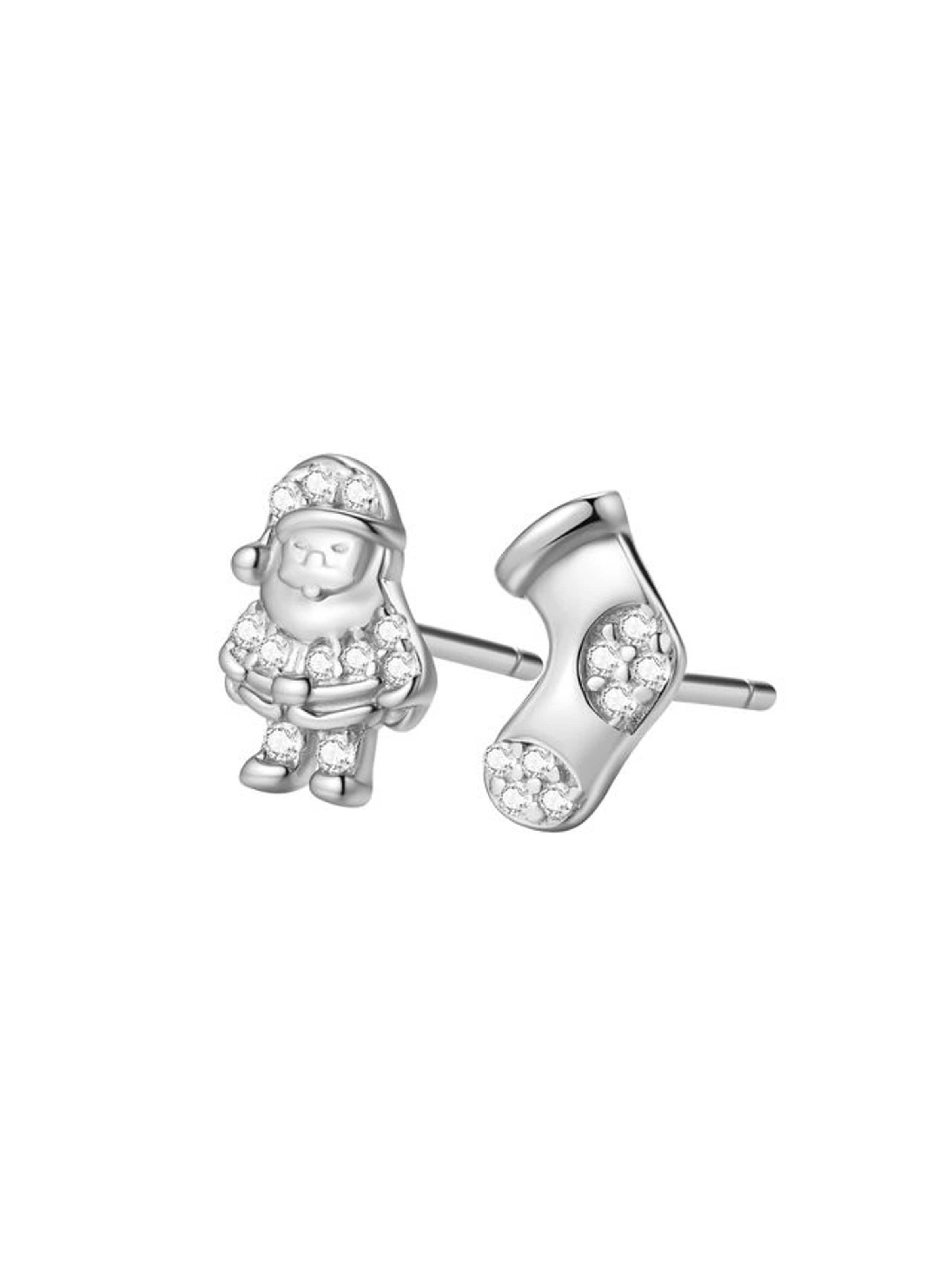 Hey Happiness Earrings 'Santa Cheer' in Silver: front