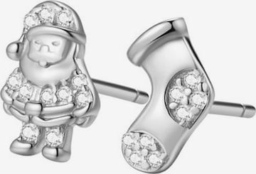 Boucles d'oreilles 'Santa Cheer' Hey Happiness en argent : devant