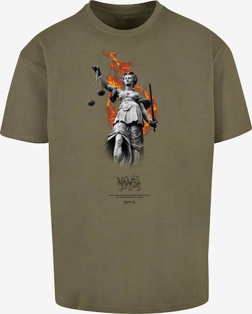 MJ Gonzales T-Shirt 'Justitia' in Grün: predná strana