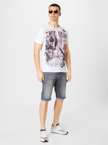 T-Shirt 'Road Rebel' CAMP DAVID en blanc