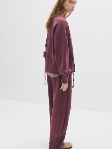 Pull&Bear Wide Leg Hose in Lila