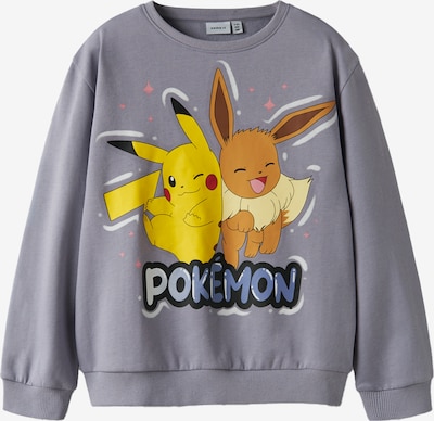 NAME IT Sweater majica 'NKFJYD POKEMON' veličine 116 u karamela / žuta / sivkasto ljubičasta (mauve) / crna, Pregled proizvoda