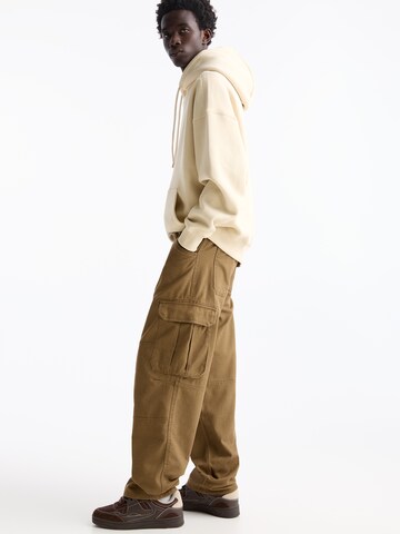 Pull&Bear Zvonové kalhoty Kapsáče – hnědá