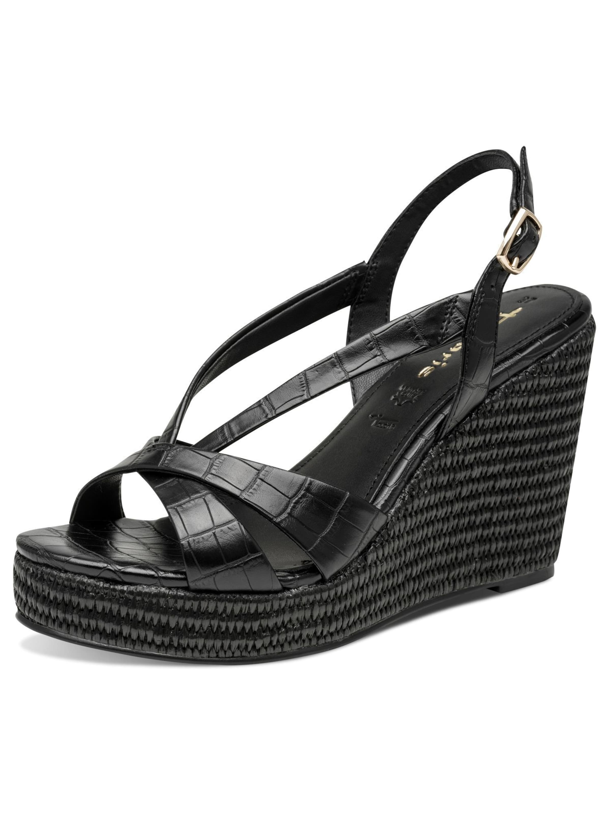 Sandales Tamaris en noir : devant