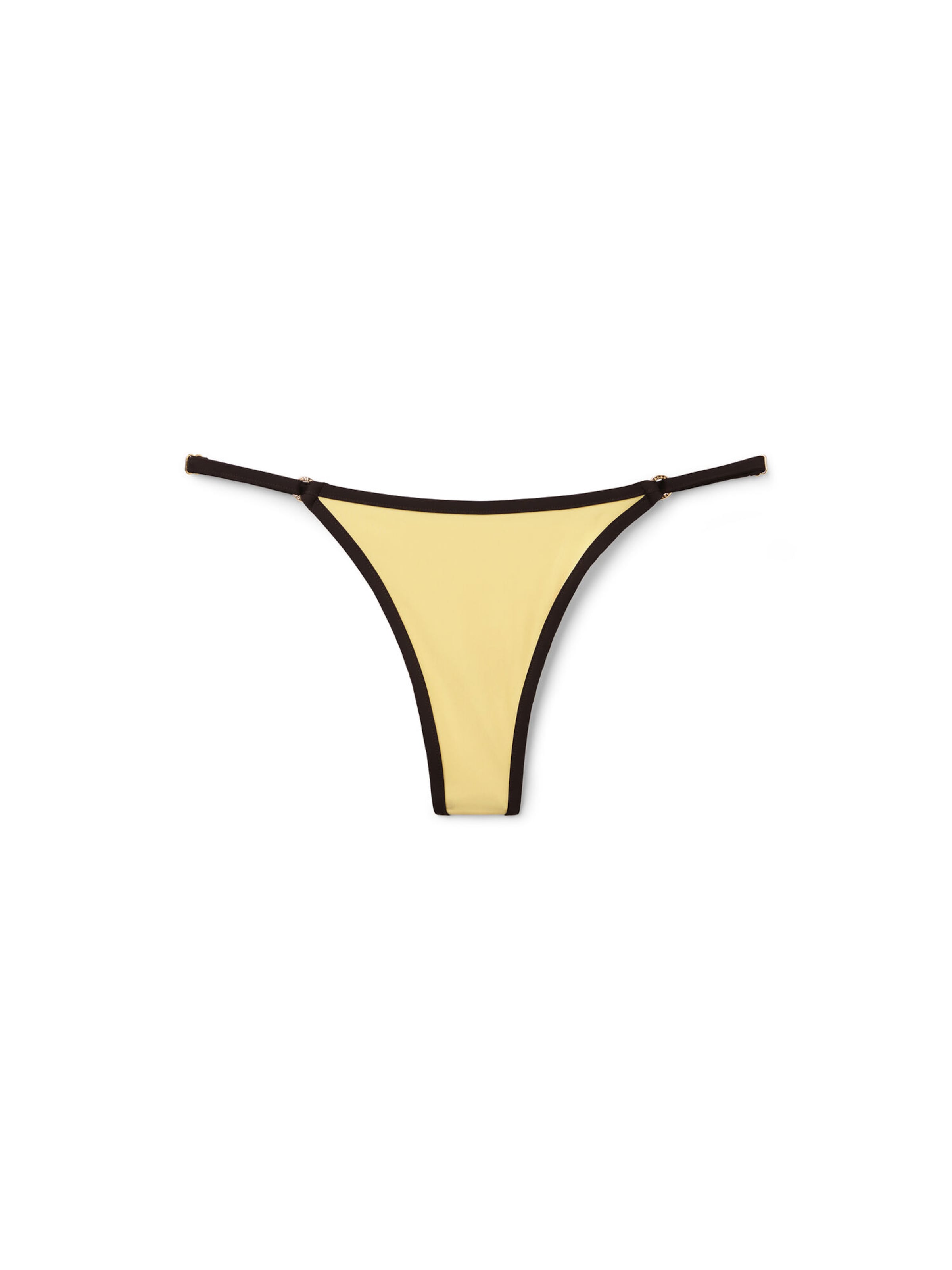 CALZEDONIA Thong Bikini Bottoms 'Bicolor Piping' in Gelb: Vorderseite