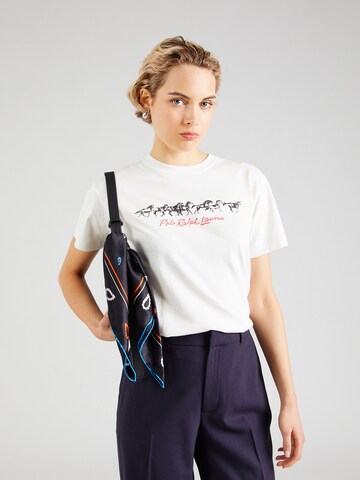T-shirt 'HORSES' Polo Ralph Lauren en blanc : devant
