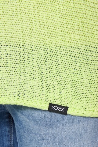Soccx Kurzarm-Pullover aus Effektgarn in Gelb